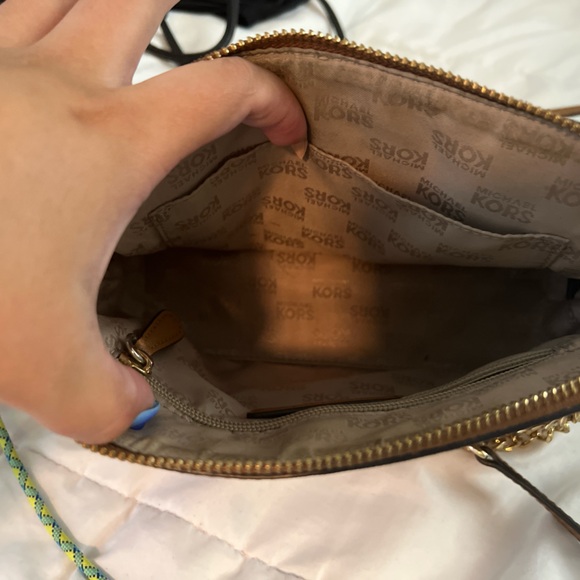 Michael Kors Tan and Gold Crossbody Bag - Picture 1 of 3